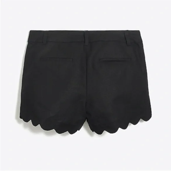 J. Crew Black Linen High Waist Scalloped Hem Shorts - Picture 4 of 6